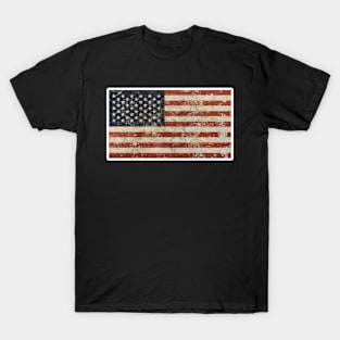 Vintage USA Flag Sticker T-Shirt